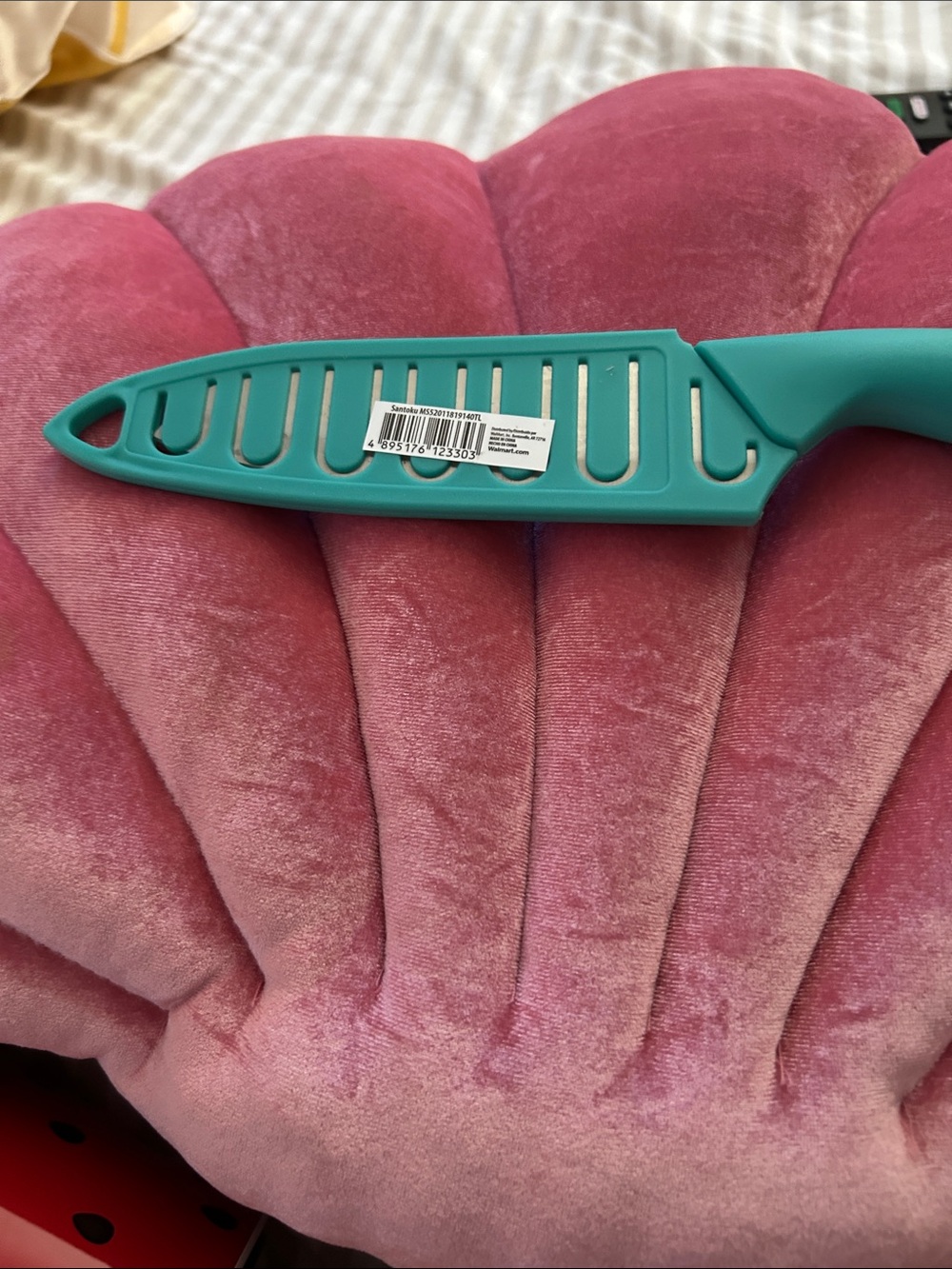 Ceramic Utility Knife with Teal Handle and Sheath - Home Kitchen Cutlery